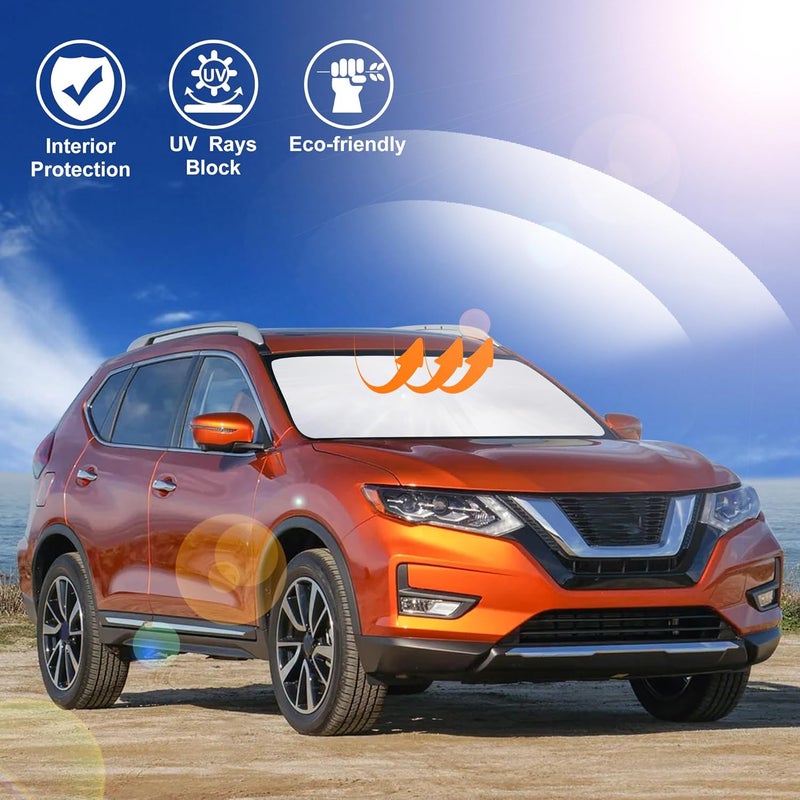 LHFLIVE Windshield Sun Shade Compatible with 2014-2020 Nissan Rogue Accessories (NOT for Rogue Sport & 2021 Rogue 3rd Gen. T33) Sunshade Sun Visor Protector - Image 5